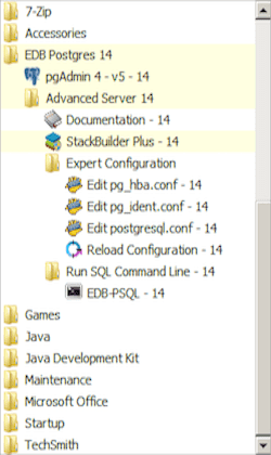 Accessing the configuration files through the Windows system menu